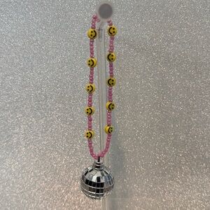 one-of-a-kind handmade disco ball rearview mirror charm